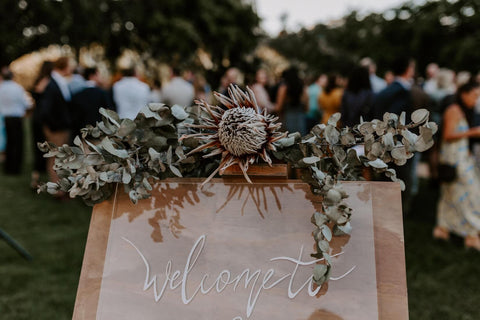 welcome board wedding 