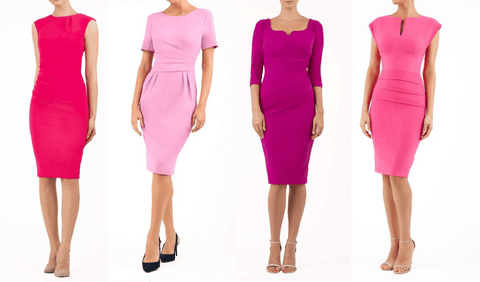 4 pink diva catwalk pencil dresses