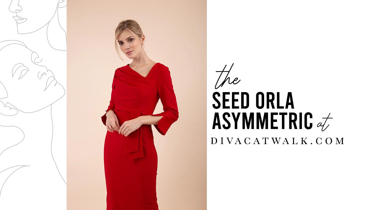 an image showcasing the Seed Orla Asymmetric Dress from Diva Catwalk.