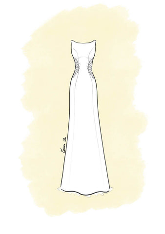 drawing of column dress