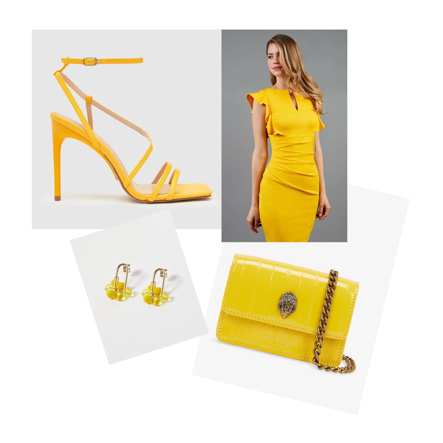  a series of images showcasing each in the chosen colour of yellow. Links are below the image to direct to each product.