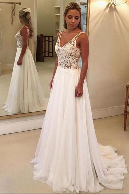 chiffon skirt wedding dress