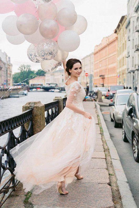 wedding dress lace sleeves tulle skirt