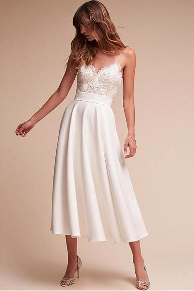 tea length casual wedding dresses