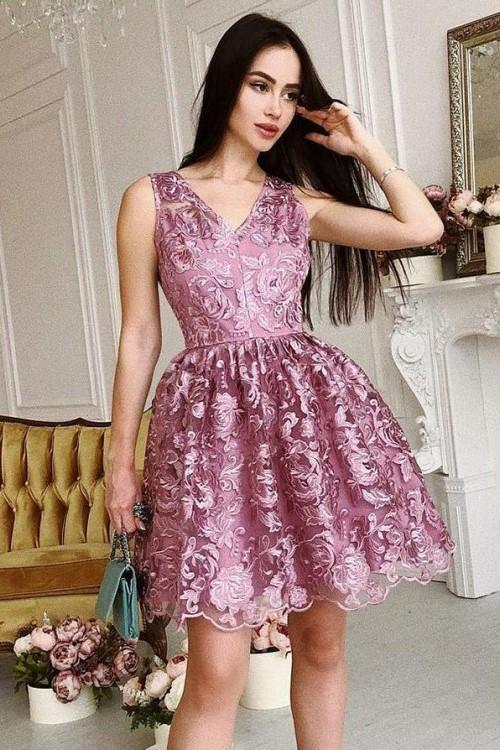 mauve hoco dress