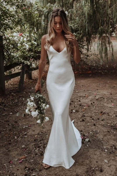 fitted simple wedding dresses