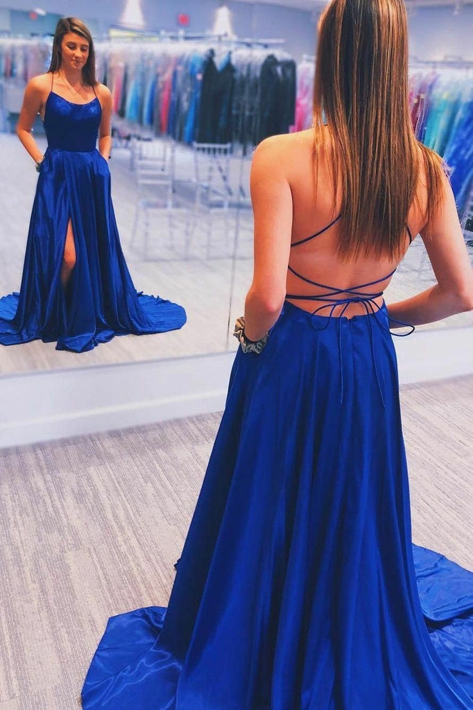 royal blue strappy dress