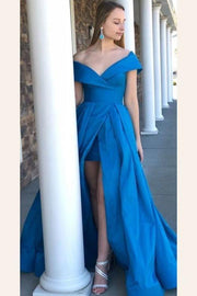 satin blue maxi dress