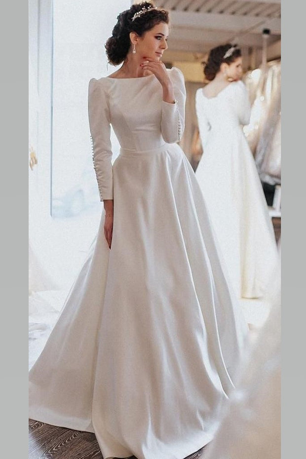 vintage satin wedding gown