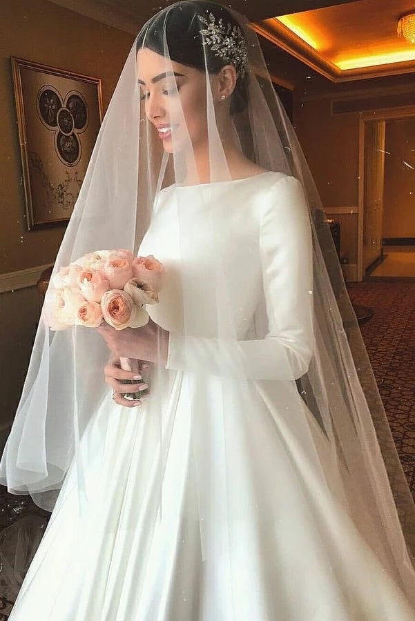 modest white wedding dresses