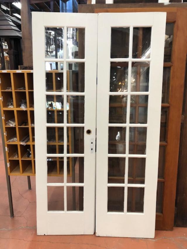 12 Light French Doors-Pair [JN17-36] – Pasadena Architectural Salvage