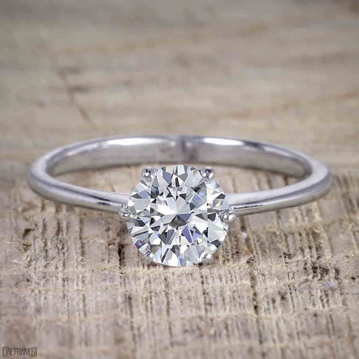 1.25 ct Moissanite and Diamond Wedding Ring Set in 10k White Gold
