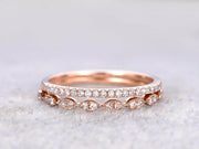 0.50 Carat 2 pcs Diamond Wedding Ring Set Stacking Curved Design art deco wedding band anniversary Ring set