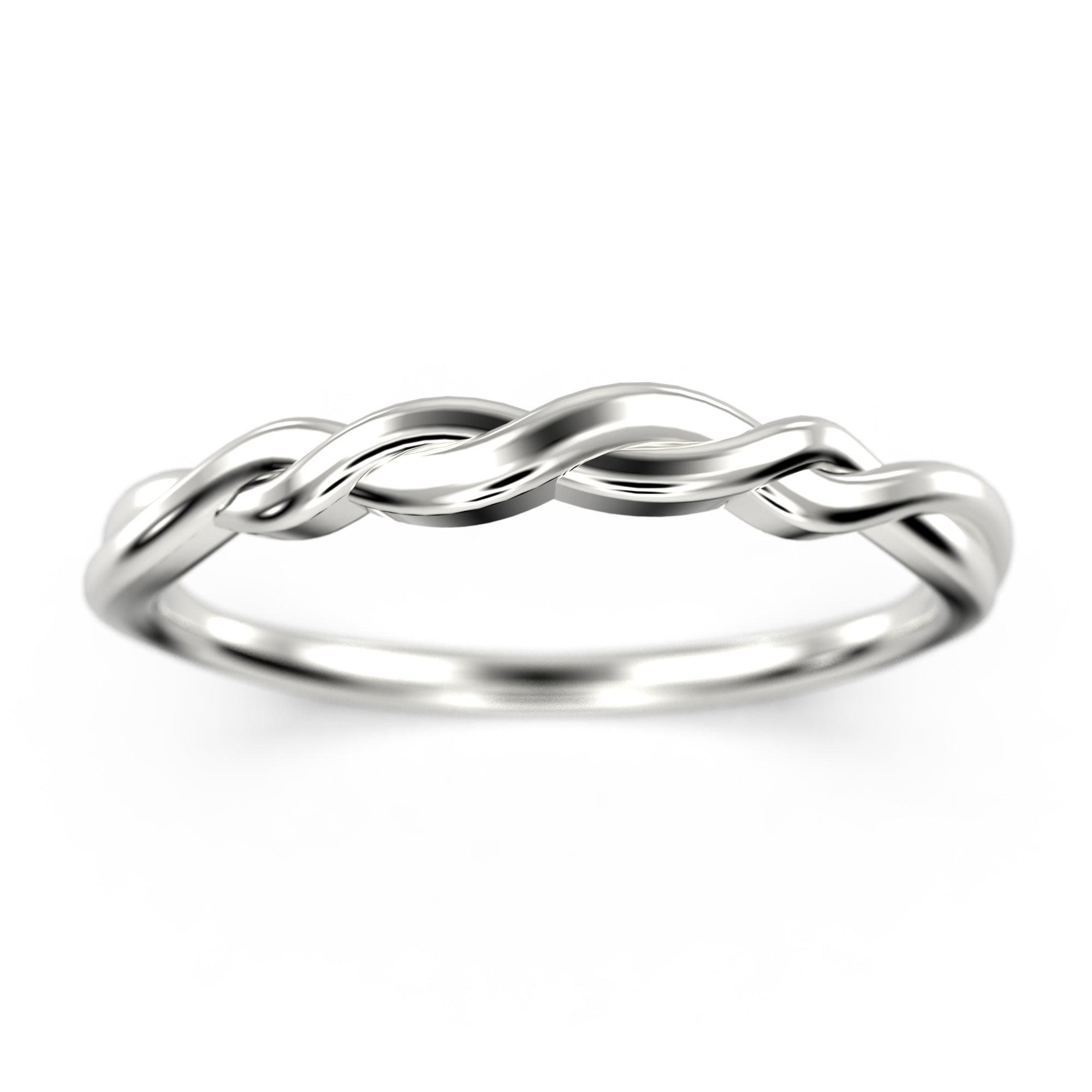 Wedding Ring 18K Gold Over Silver Twisted Vine Wedding Band