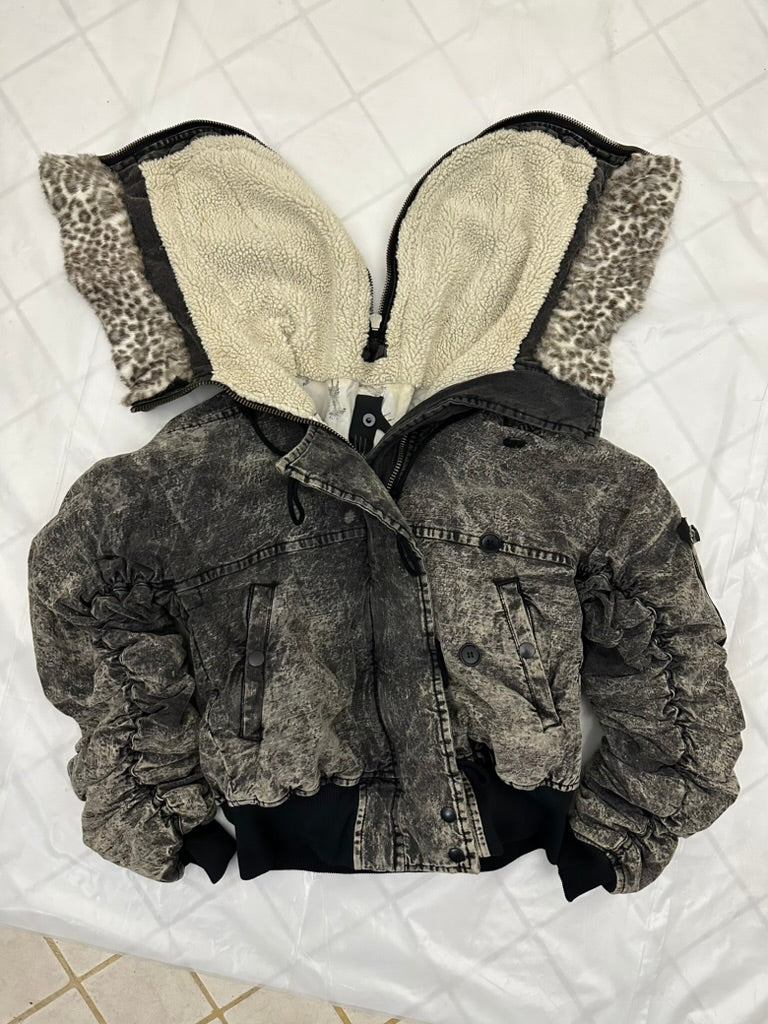 2010s Bernhard Willhelm Acid Washed N2B with Elastic Sleeves and Back Yoke Detailing - Size S