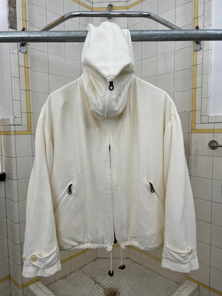 1990s Armani Cropped Fullzip Hooded Jacket - Size L