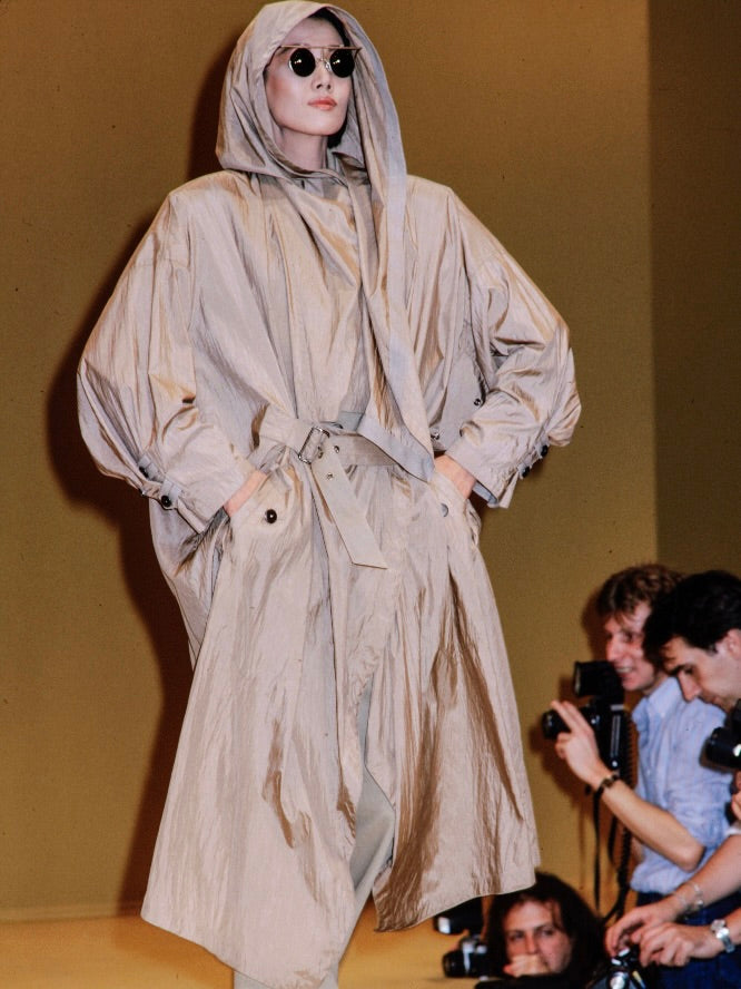 ss1985 Issey Miyake Hooded Wrap Trench Coat - Size M