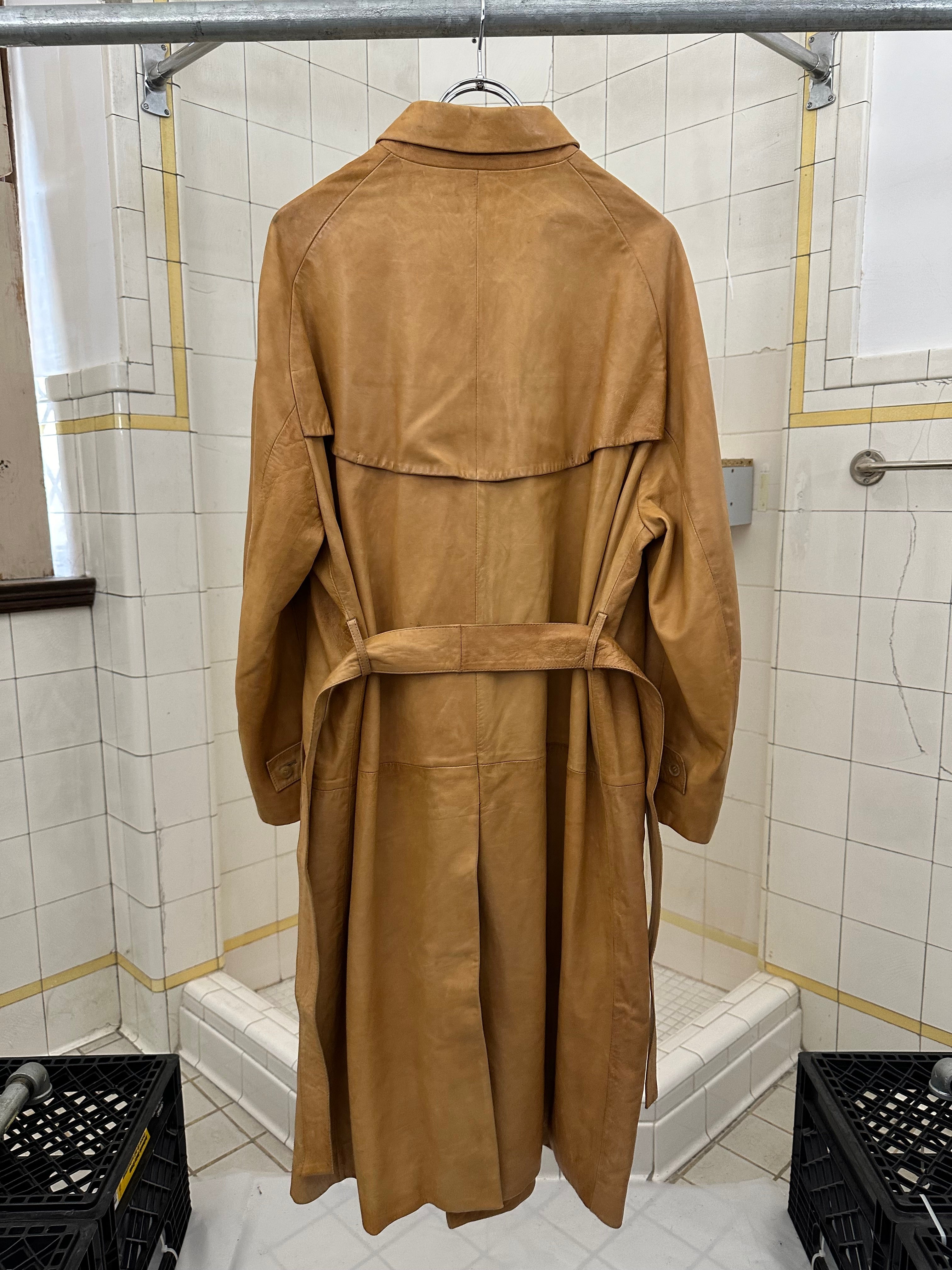 2000s Burberry Prorsum Tan Leather Trench Coat - Size L