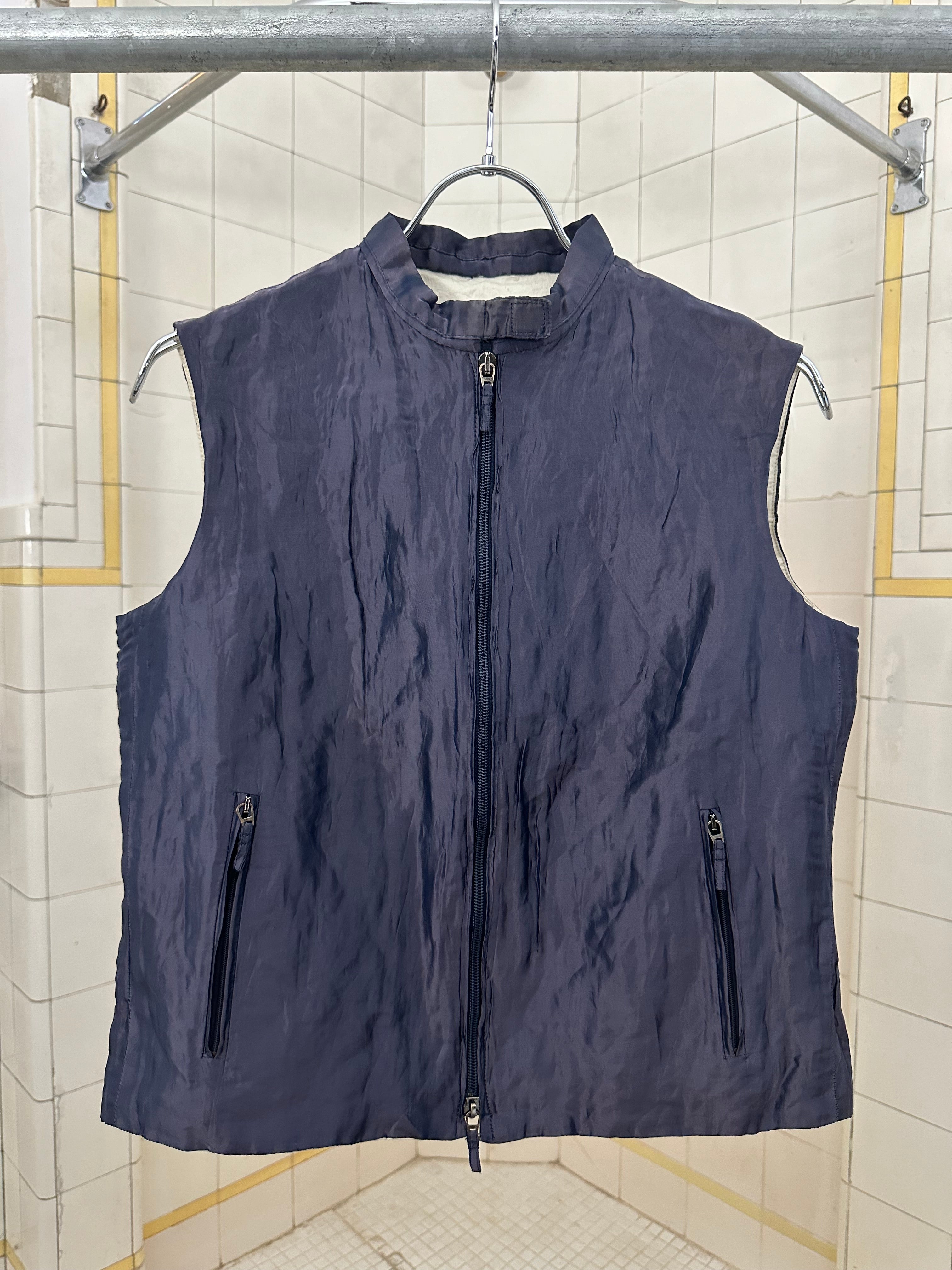 2000s Burberry Prorsum Metallic Silk Vest - Size S