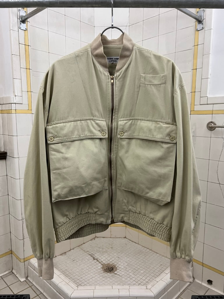 1980s Katharine Hamnett Cargo Jacket with Articulated Cuffs - Size L