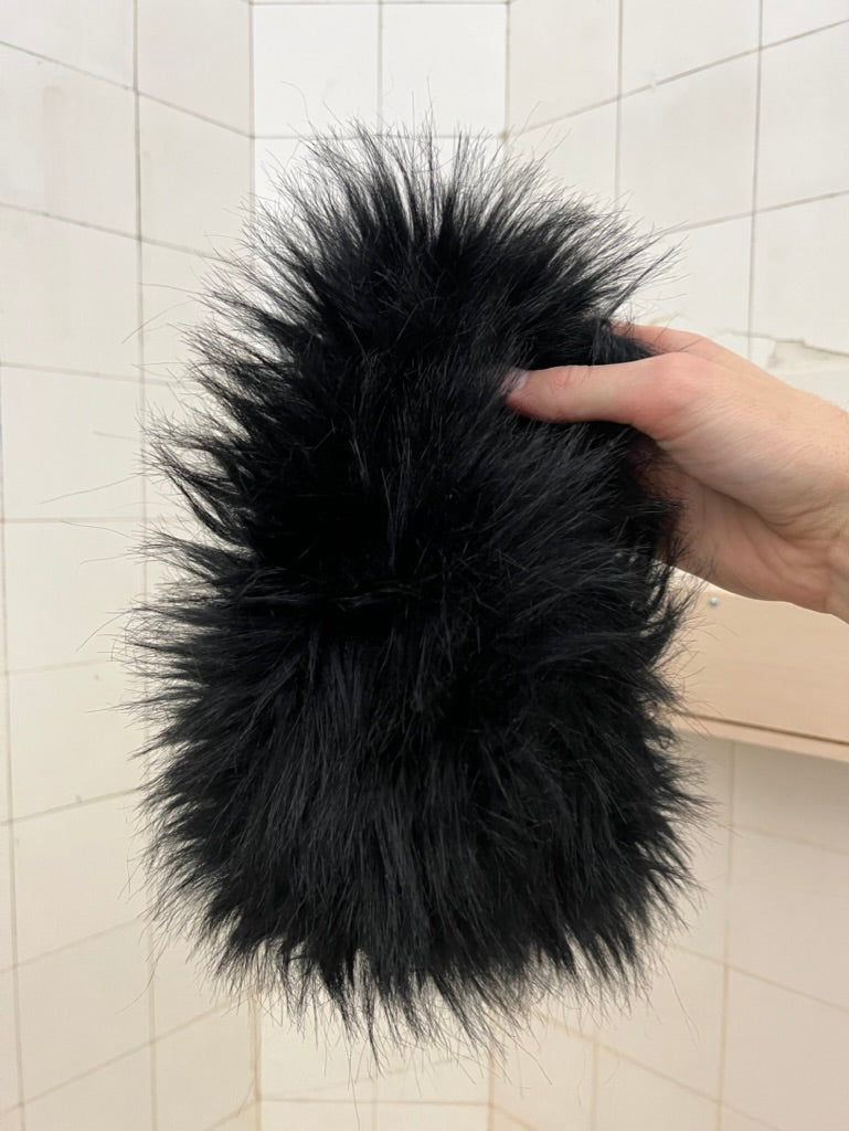 1990s Yohji Yamamoto Faux Fur Hairy Mittens - Size S