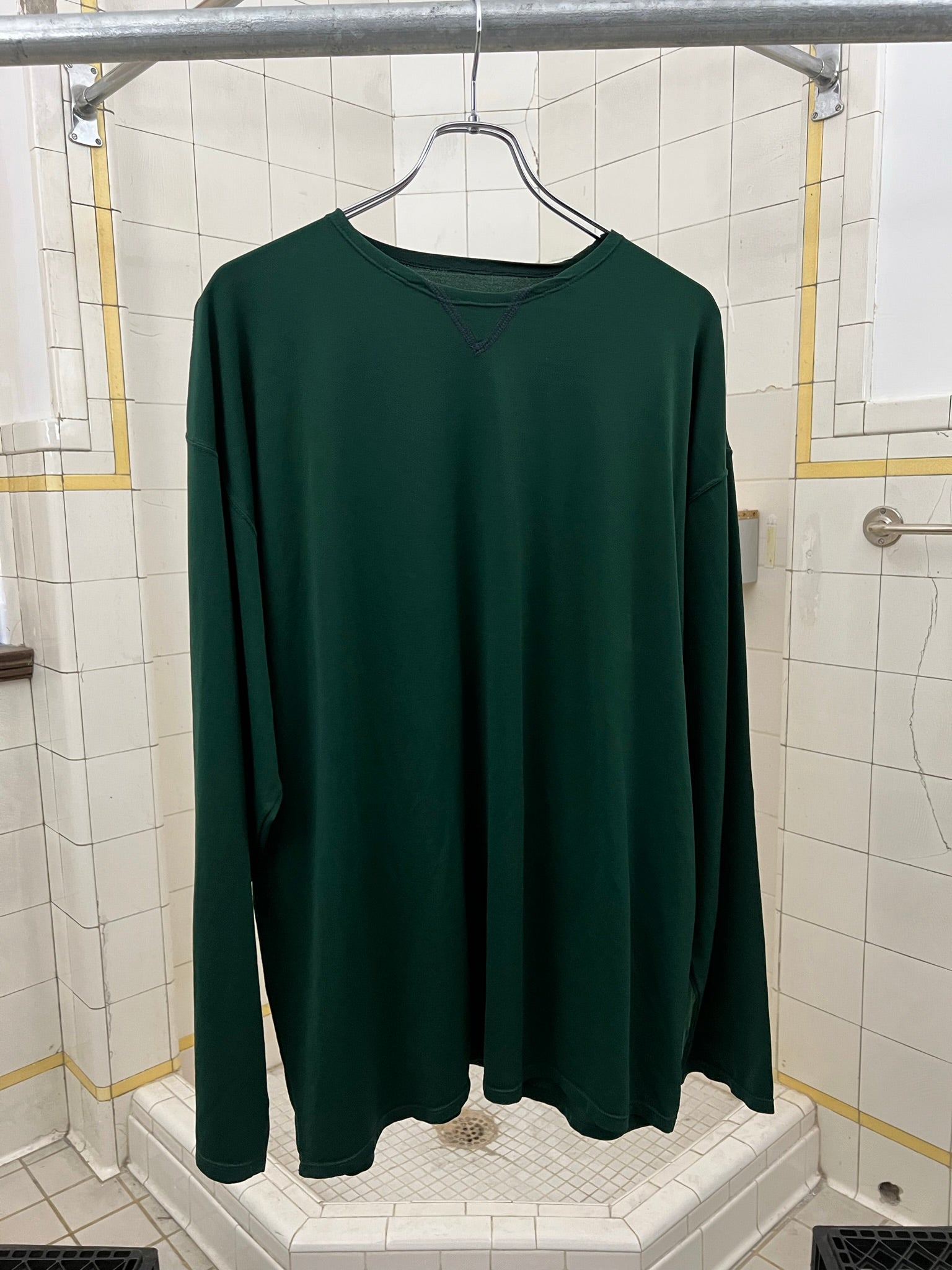 1990s World Wide Web Sample Green Nylon Blend LS Tee - Size L