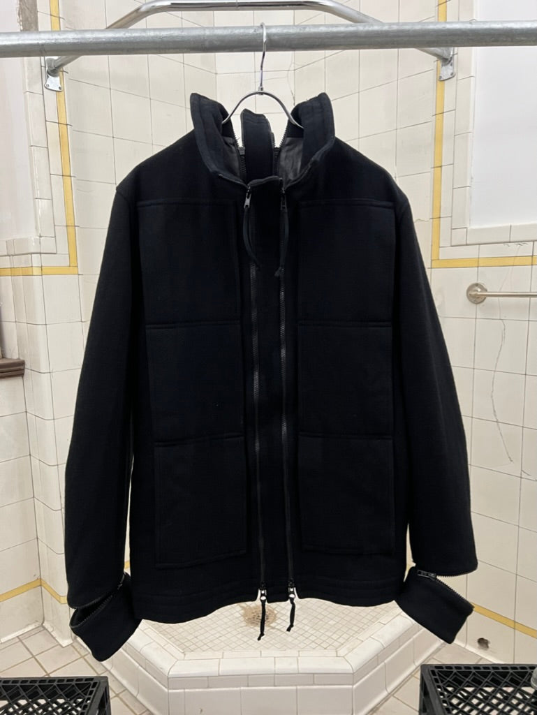 1990s Ryuichiro Shimazaki Wool 6-Pocket Front and Back Zip Jacket - Size M