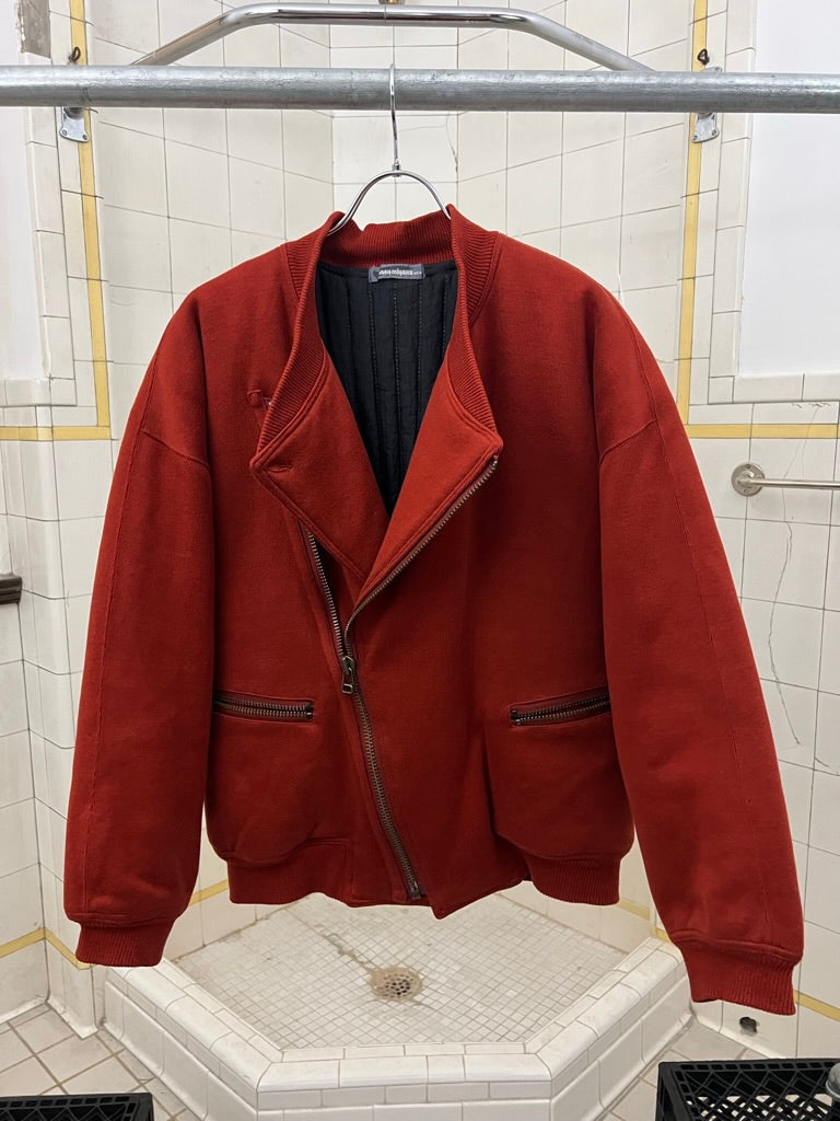 1980s Issey Miyake Burnt Orange Dual Backzip Bomber Jacket with