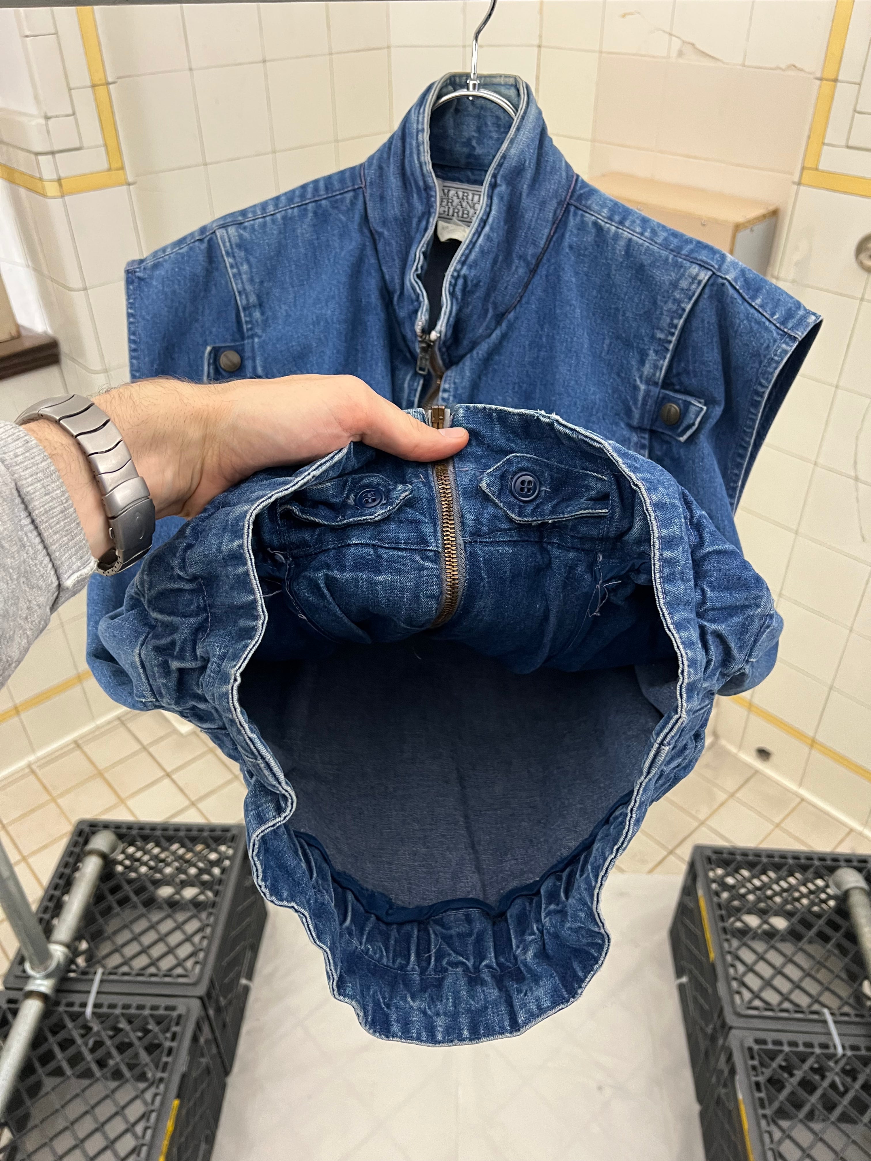 1980s Marithe Francois Girbaud Denim Life Preserver Vest