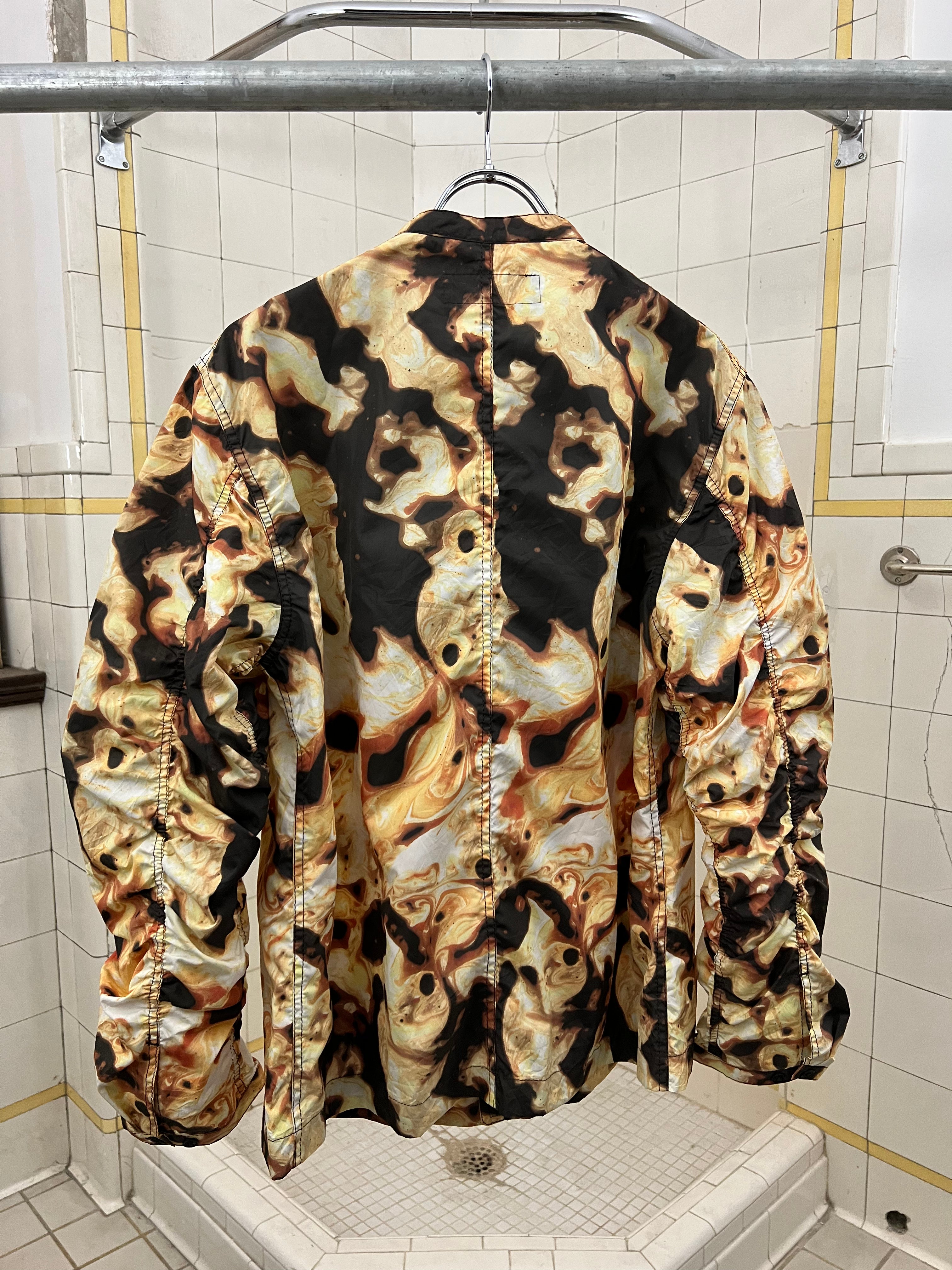aw2010 Issey Miyake Articulated Sleeve Nylon Lava Graphic Jacket - Size XL