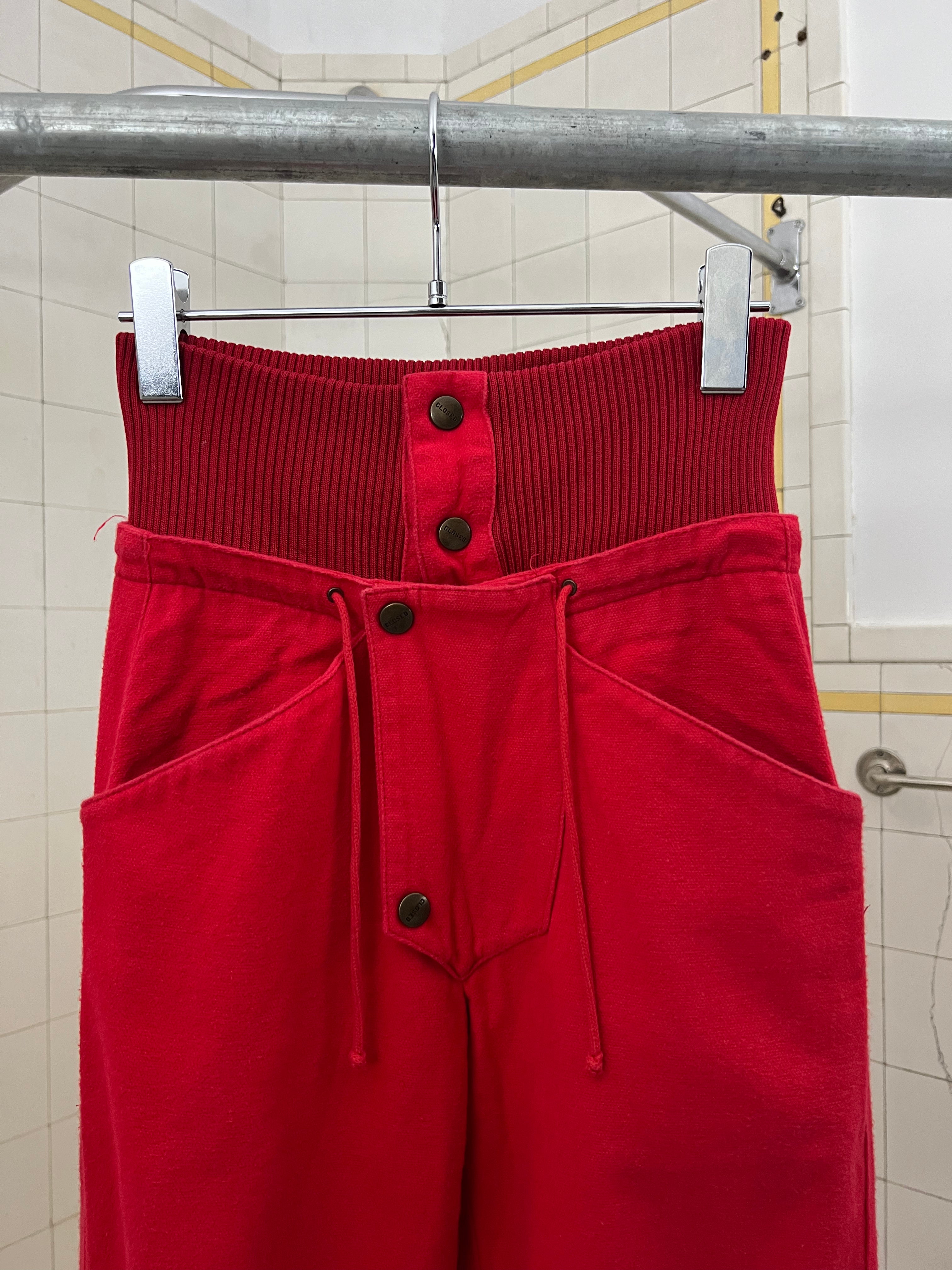 1980s Marithe Francois Girbaud x Closed Canvas Riding Pants in Red - Size XXS