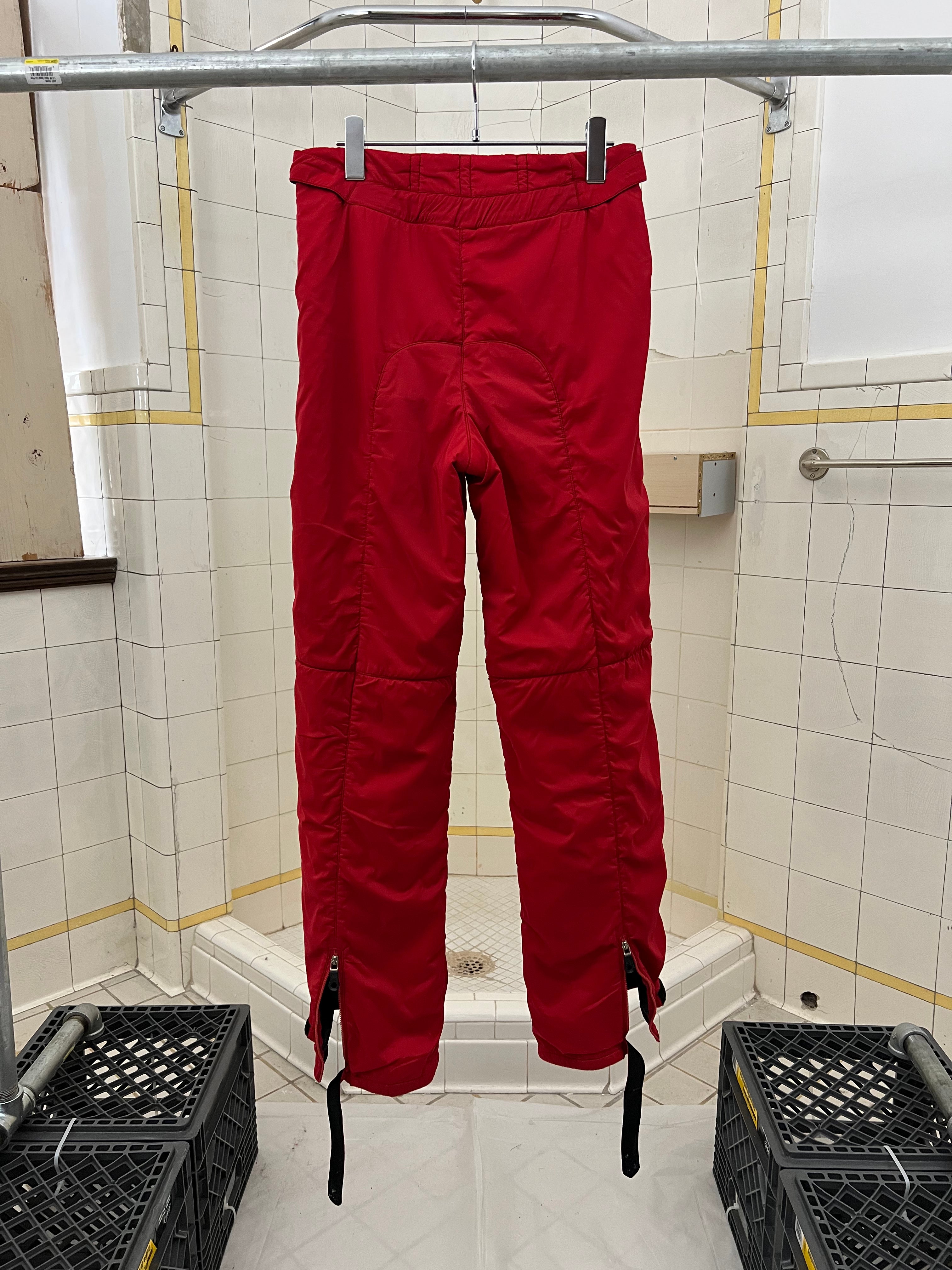 2000s Armani Red Futuristic Padded Nylon Pants - Size M