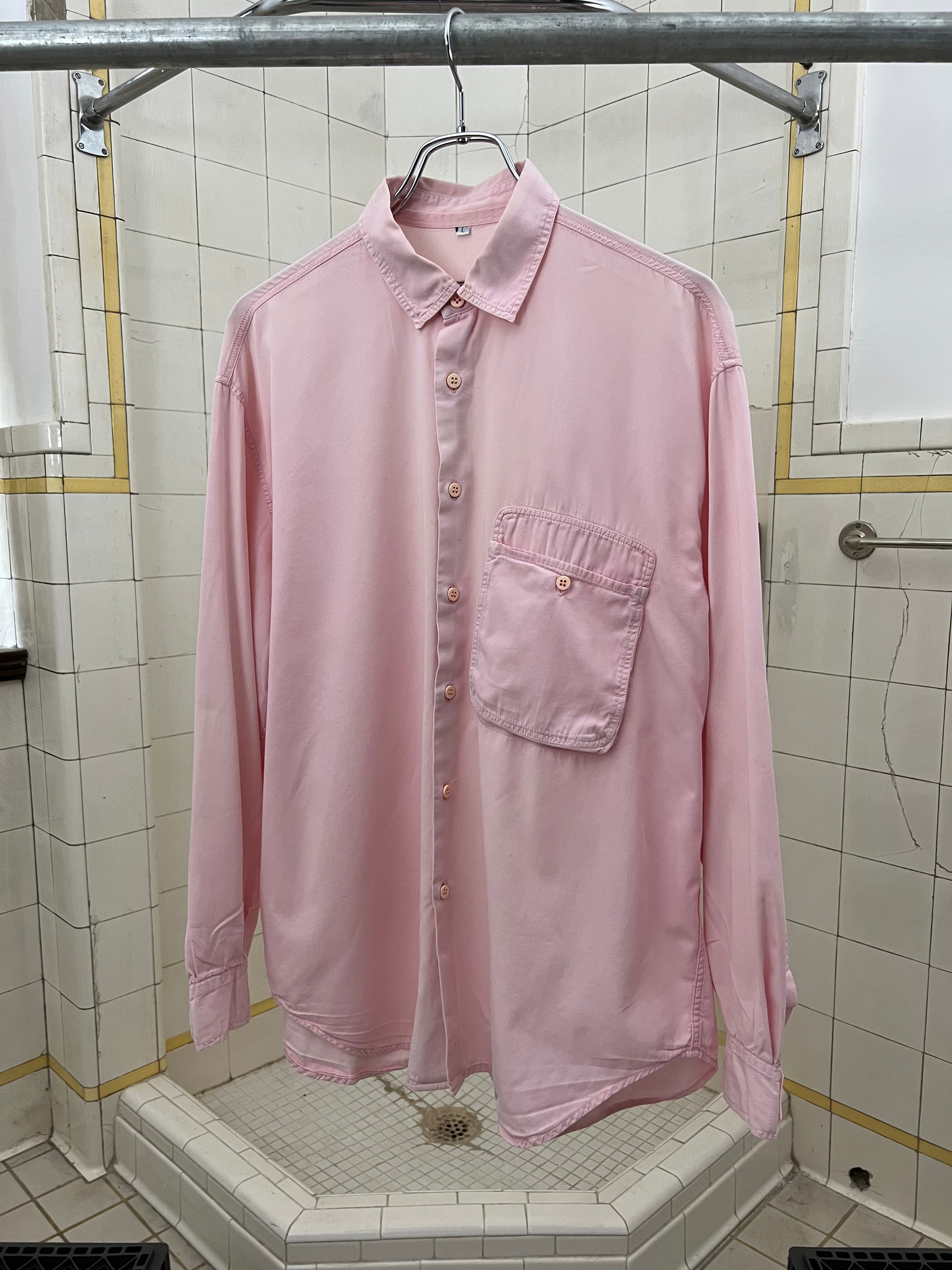 1980s Marithe Francois Girbaud x Closed Dusty Pink Shirt with Unique Pocket Design - Size L