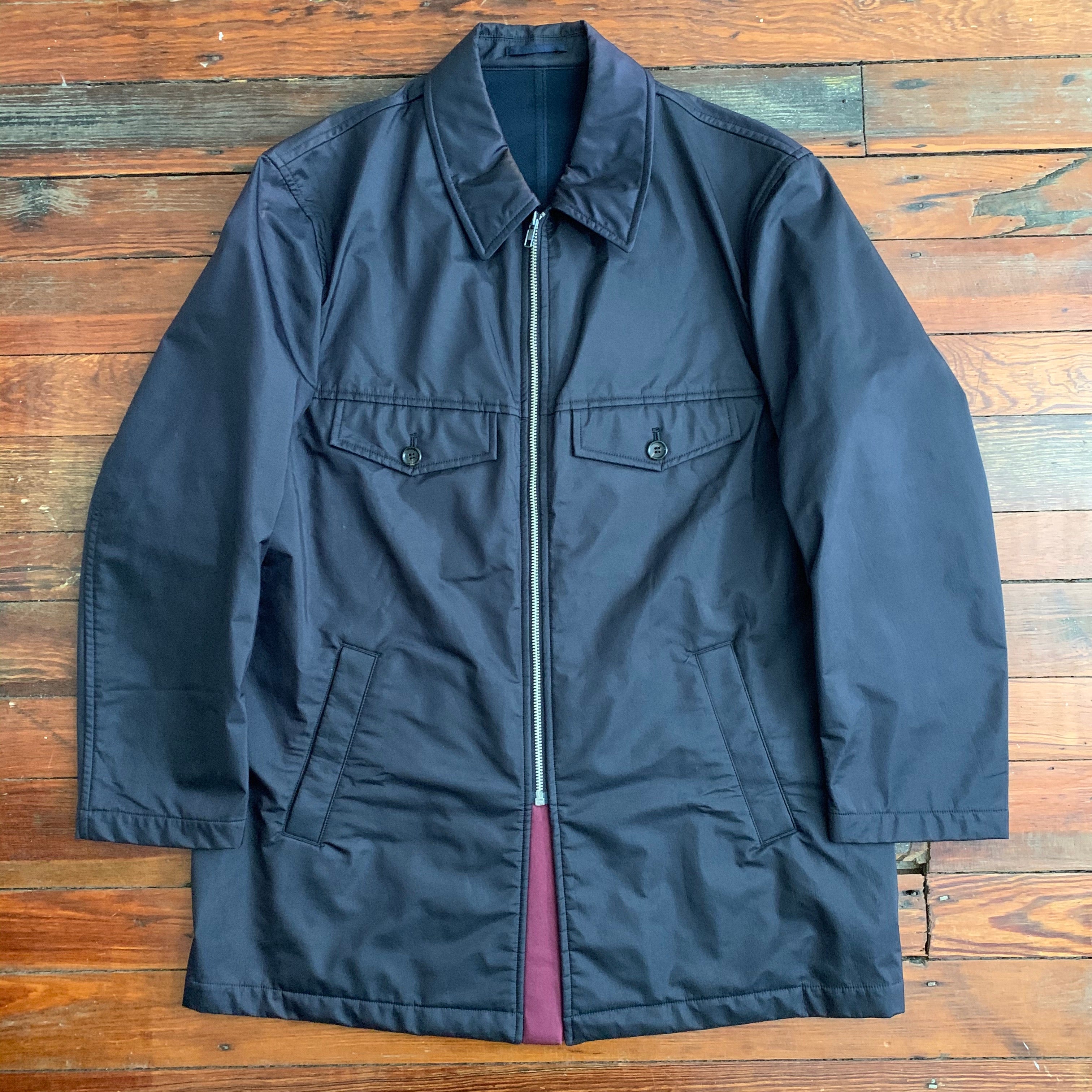 1996 Comme des Garcons Homme Navy Polyester Extended Work Jacket - Size M