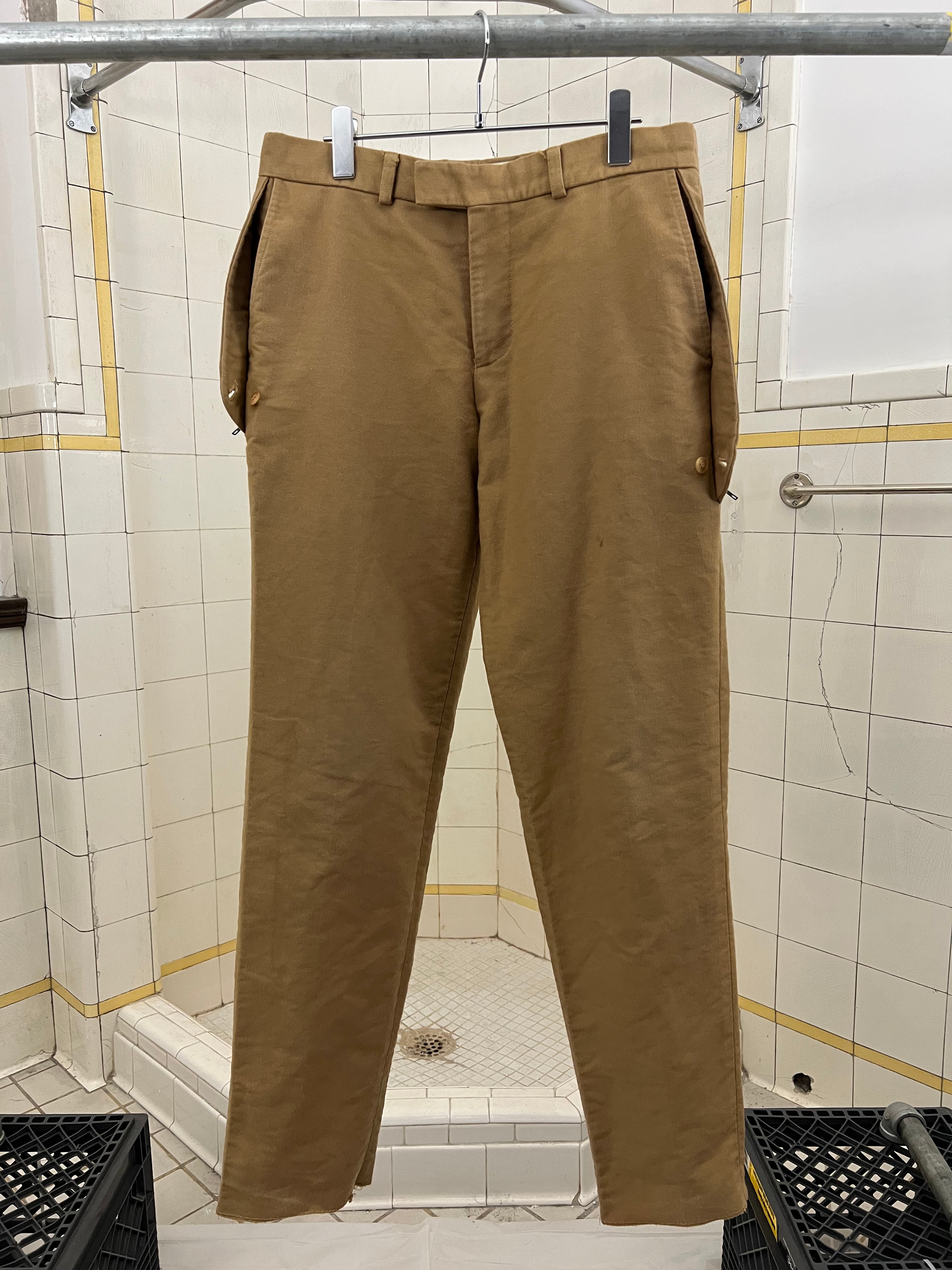 1990s Joe Casely Hayford Cotton Twill Work Trousers with Zipper Detailing - Size M