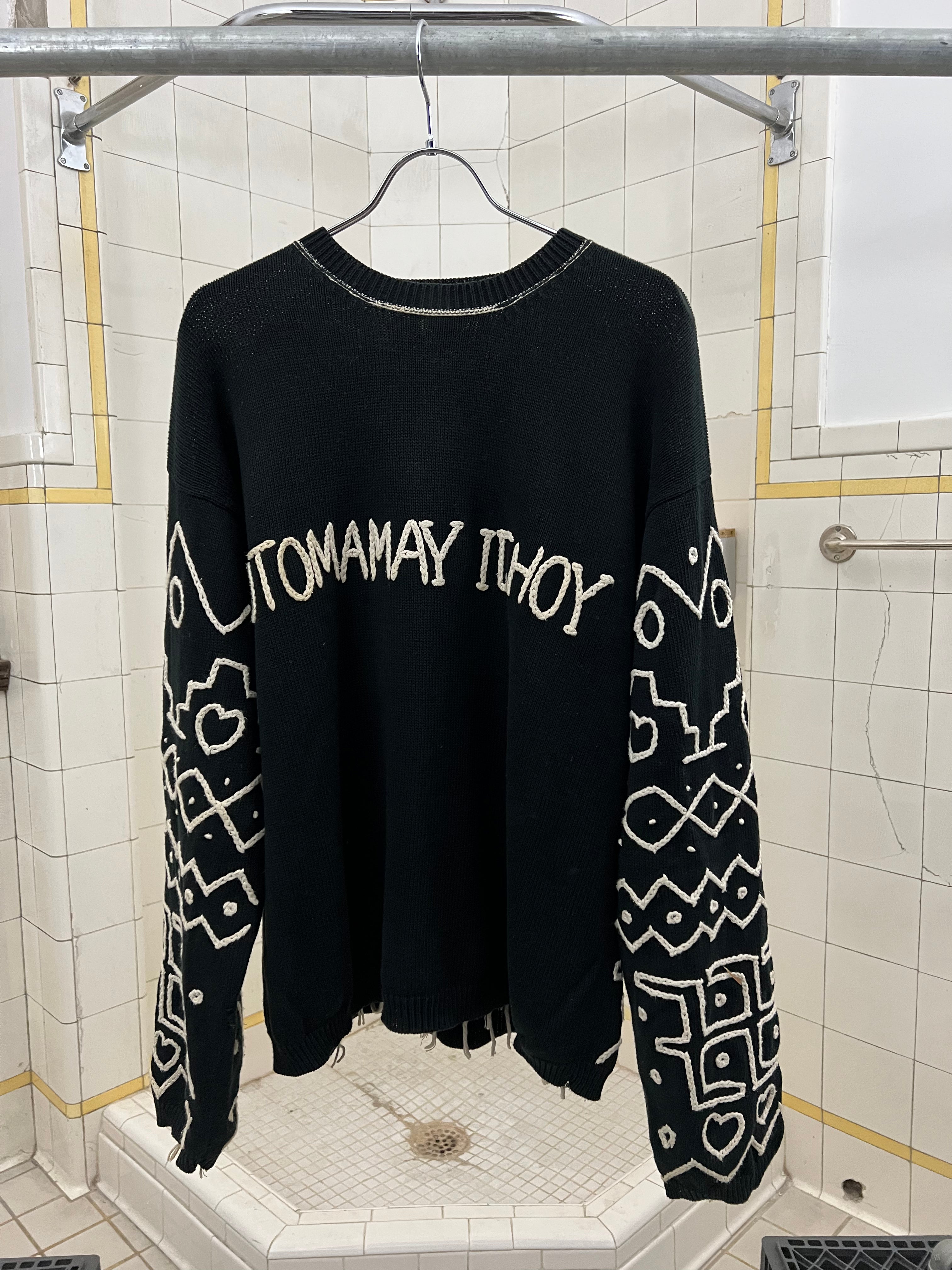 ss1993 Yohji Yamamoto Reversible Tassel Knit Sweater - Size M