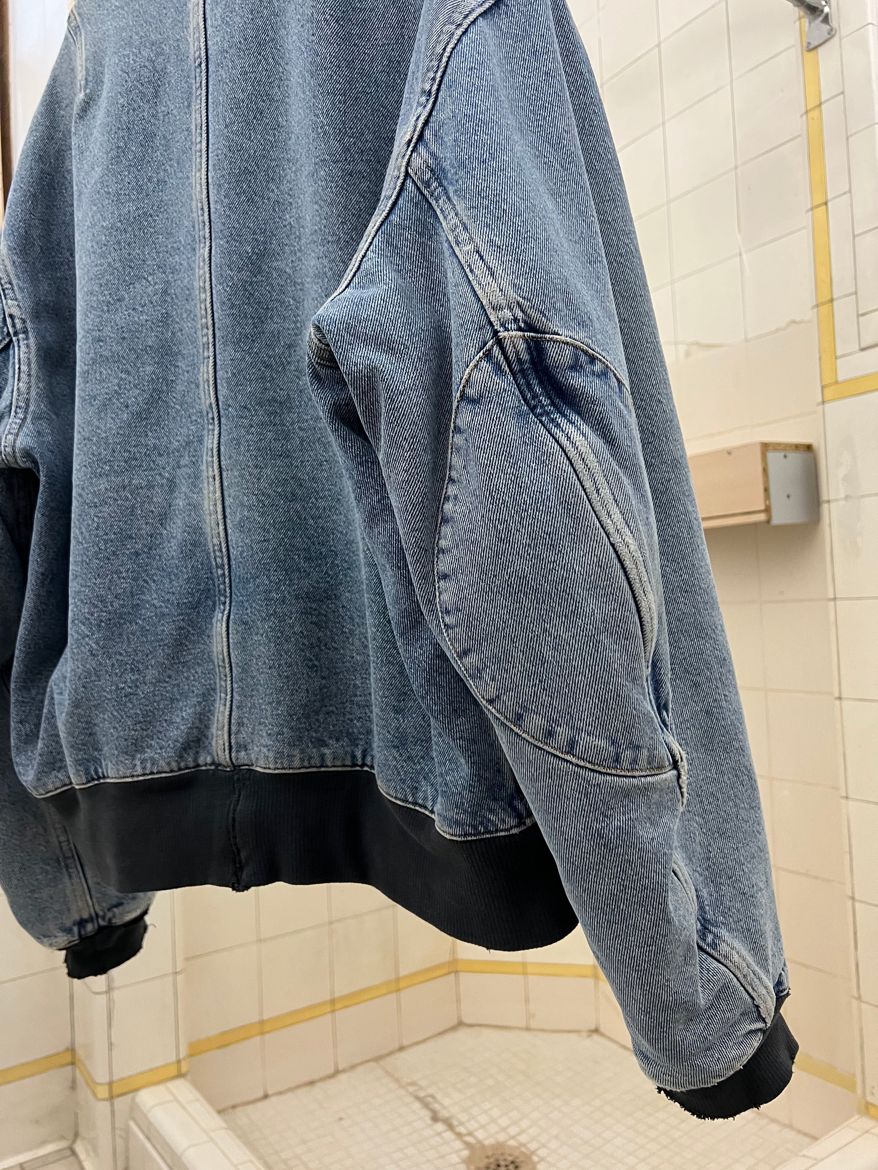 1980s Katharine Hamnett Padded Washed Denim Bomber - Size L