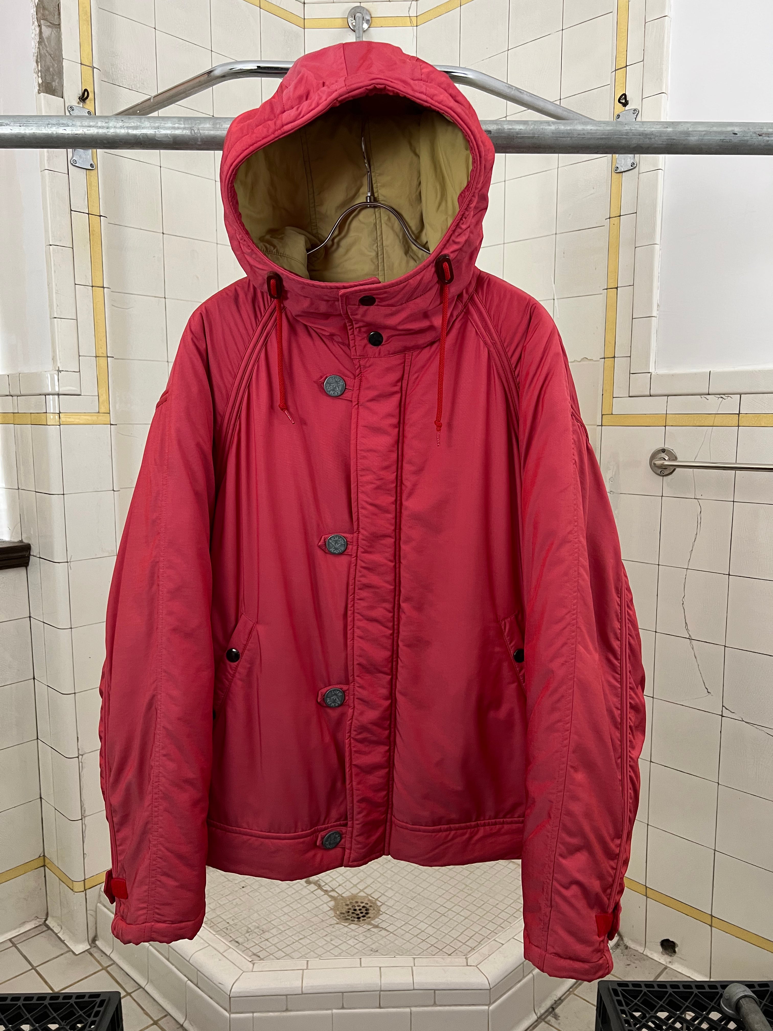 1990s Armani Iridescent Pink Hooded Bomber - Size L