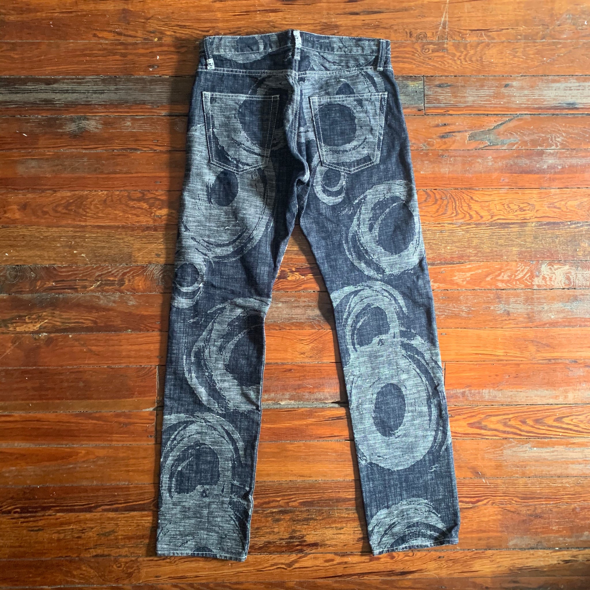 aw2012 Issey Miyake APOC Abstract Circle Graphic Denim - Size M