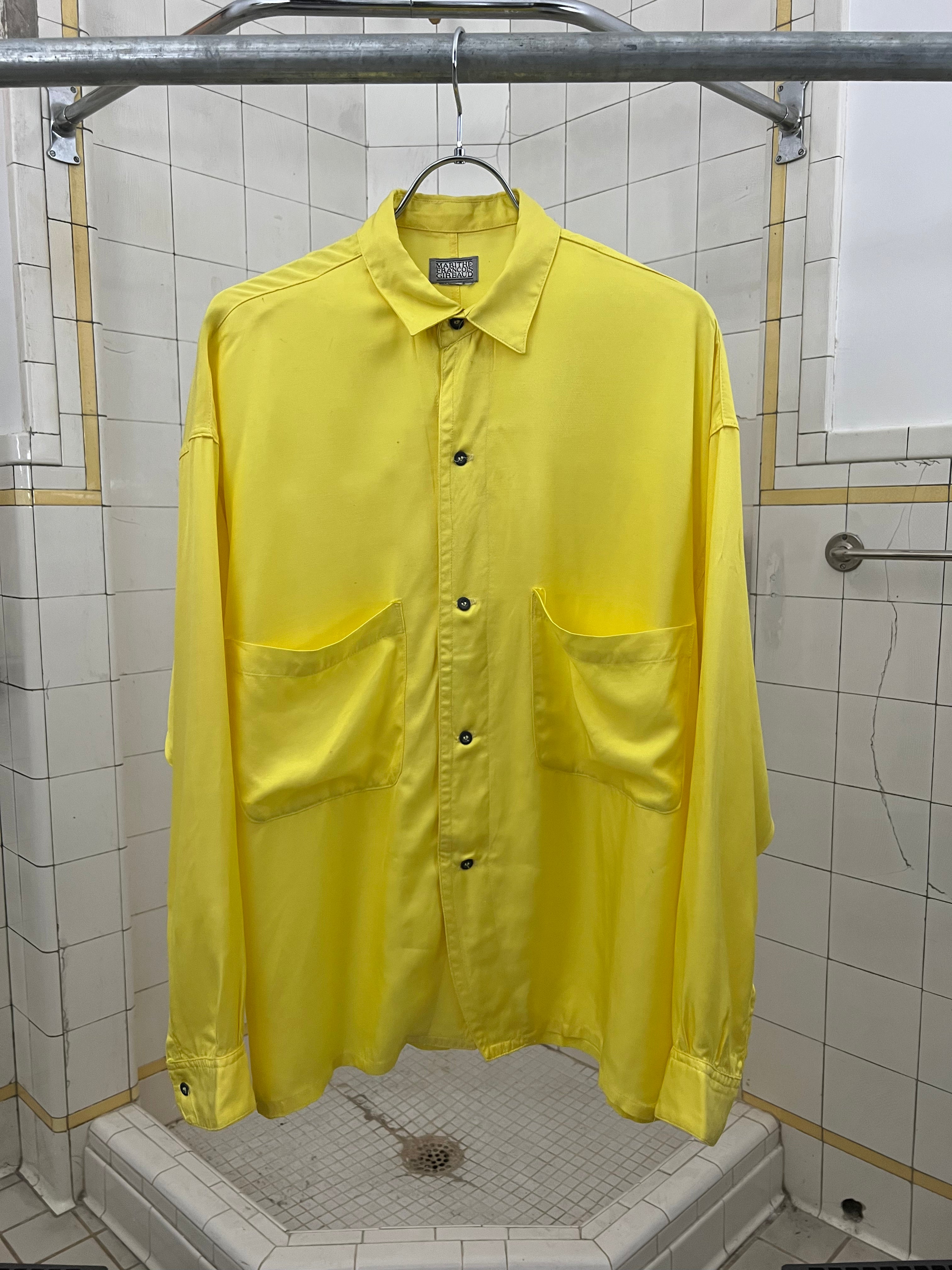 1980s Marithe Francois Girbaud Silky Yellow Button Down - Size M