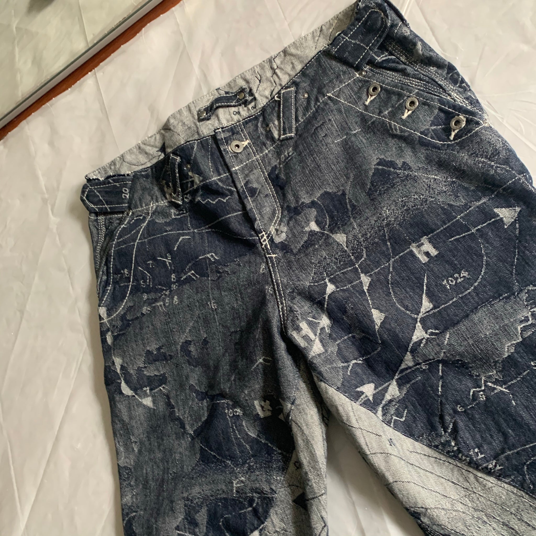 ss2008 Issey Miyake APOC Mapping Graphic Denim - Size XL