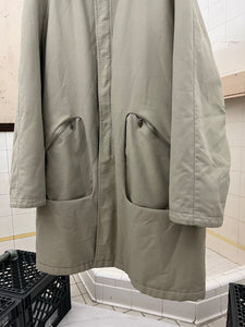 Late 1990s Mandarina Duck Egg Cell Padded High Neck Trench - Size L