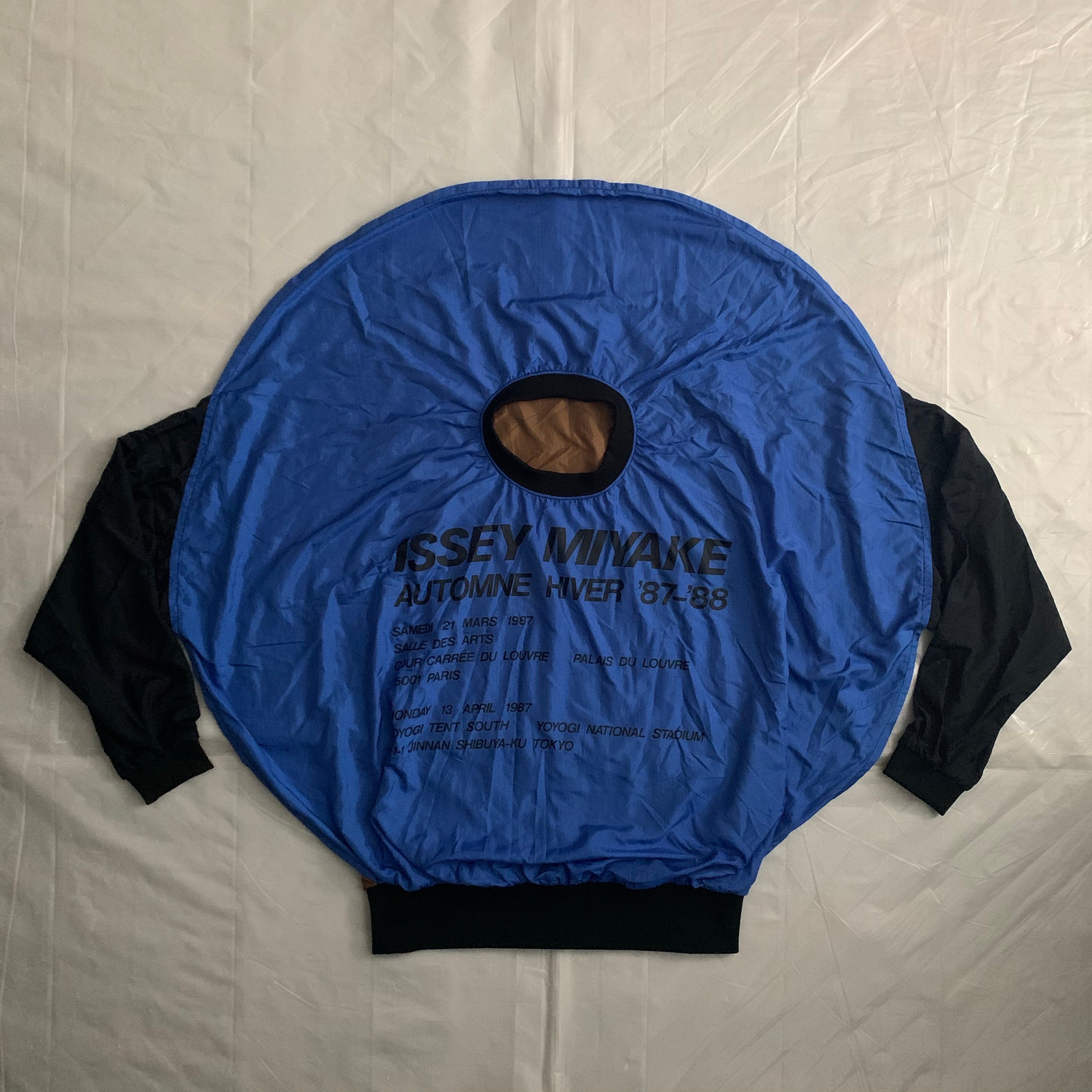 aw1987 Issey Miyake Blue Nylon Circle Pattern Staff Crewneck - Size OS