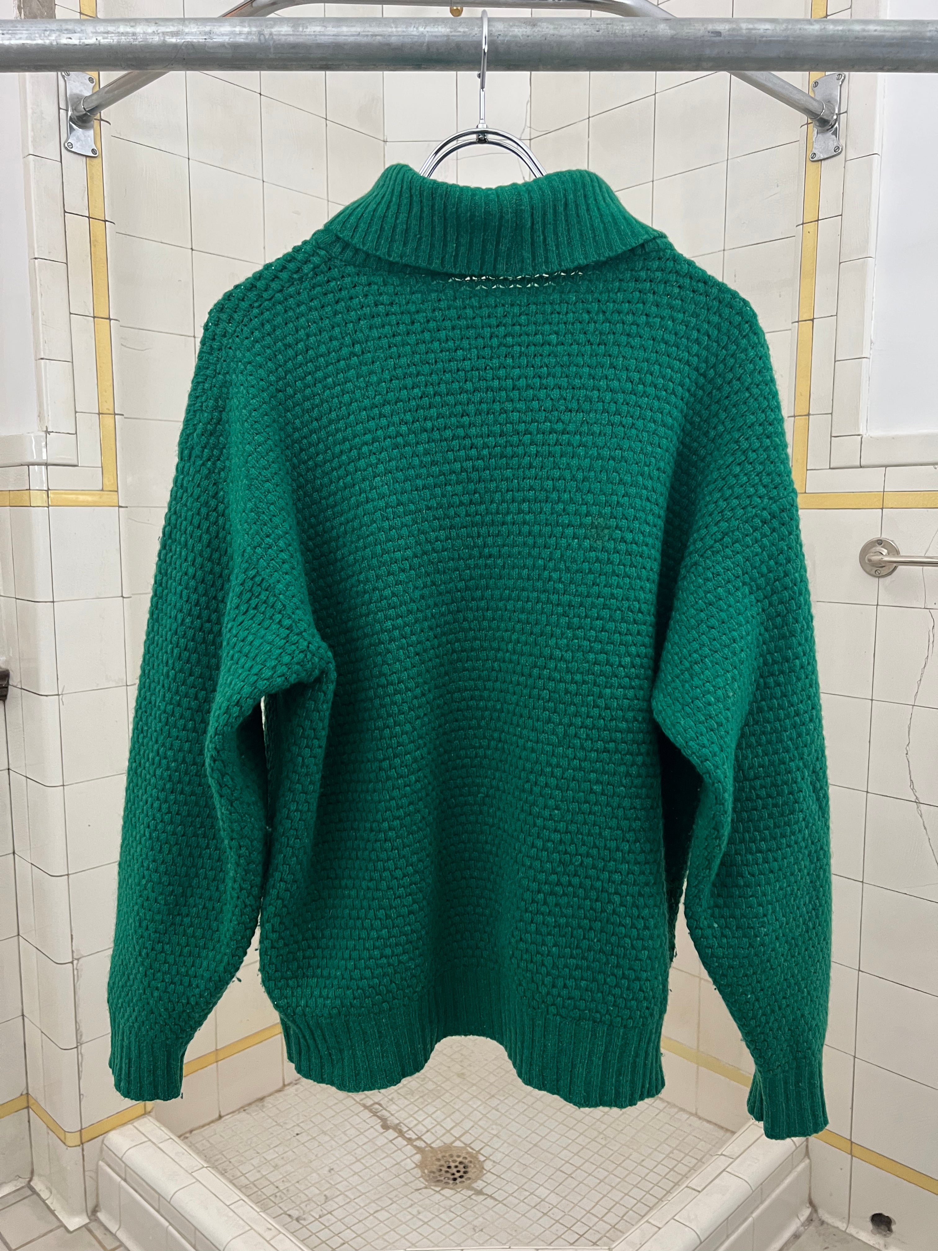 1980s Marithe Francois Girbaud x Maillaparty Green Turtleneck Sweater - Size M