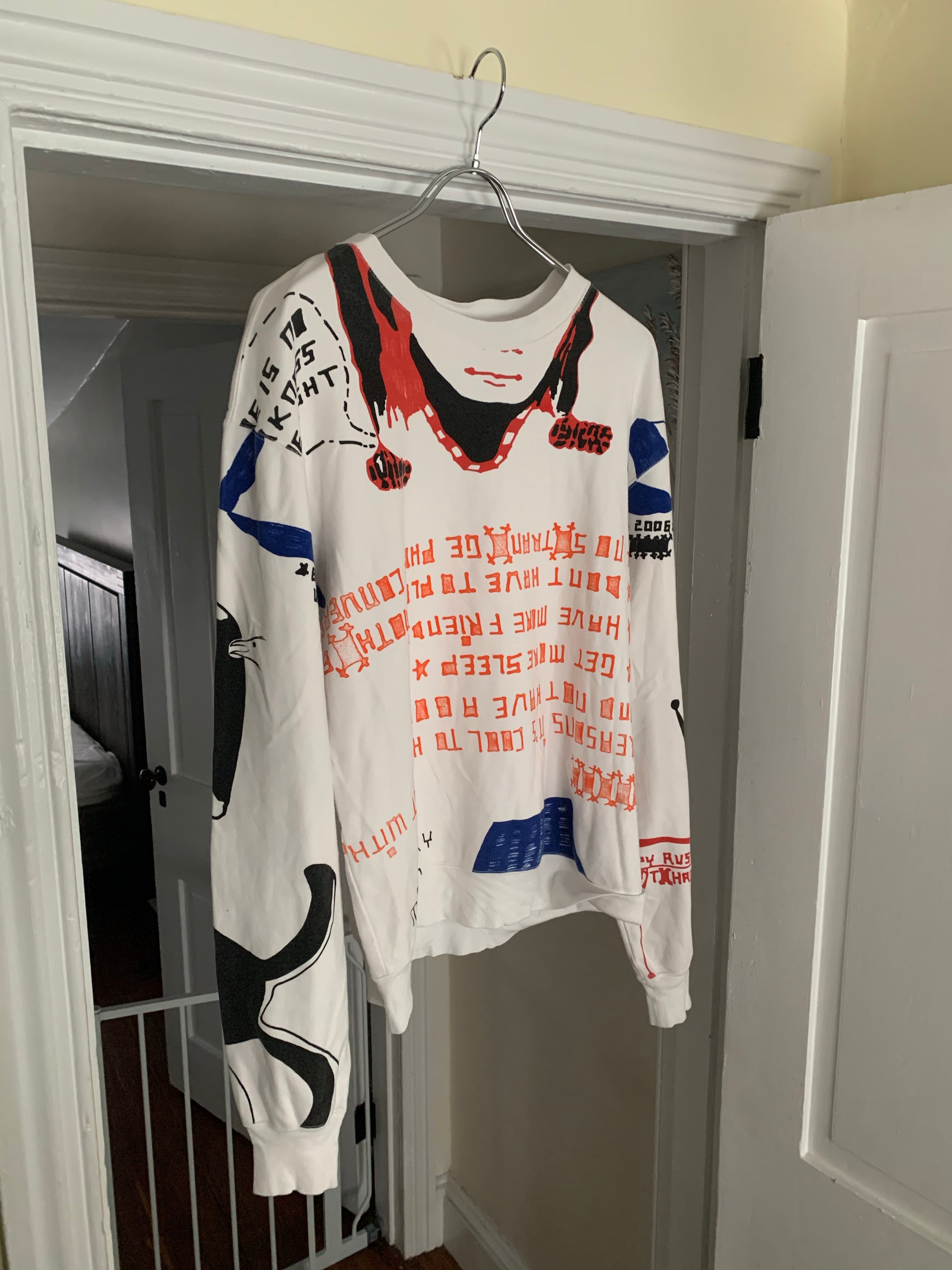 2000s Bernhard Willhelm White Graphic Crewneck - Size M