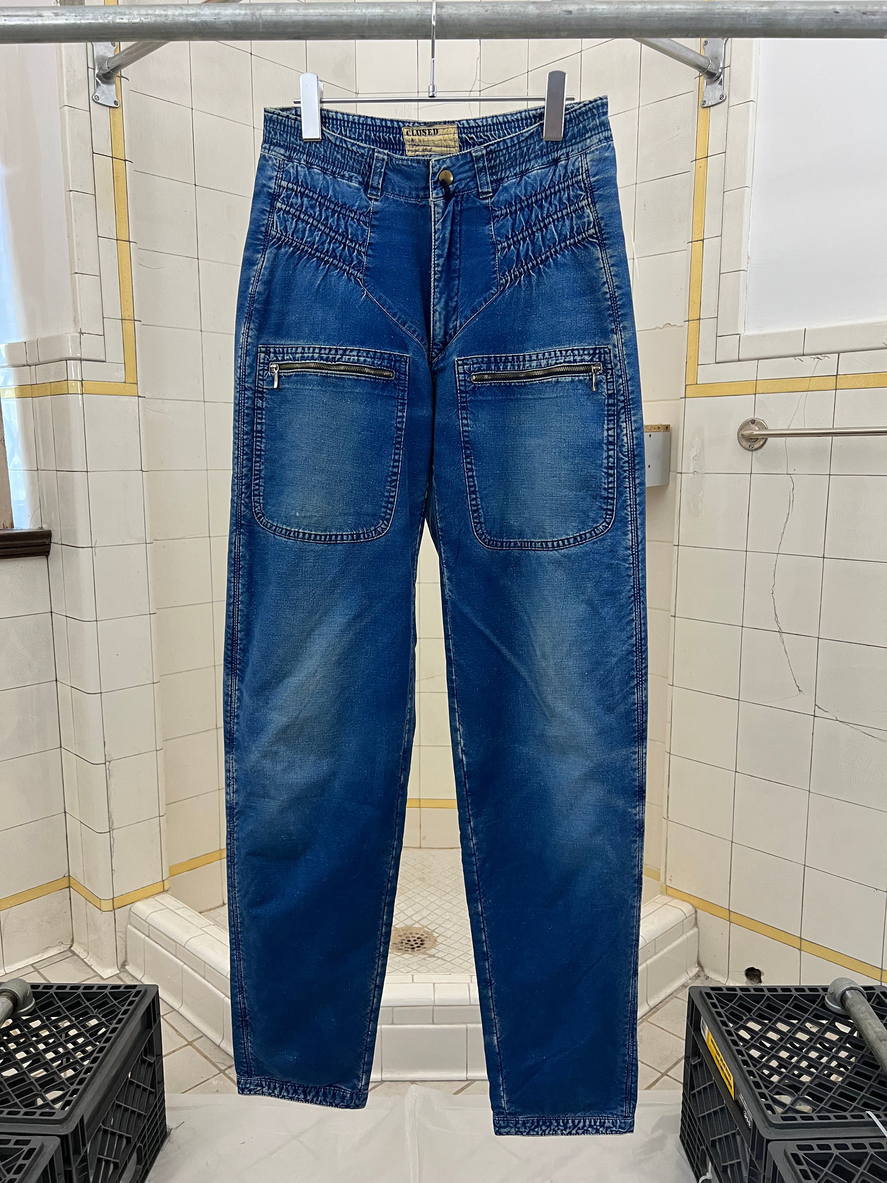 1980s Marithe Francois Girbaud x Closed Blue Jean Joggers with Zippered Hems - Size S