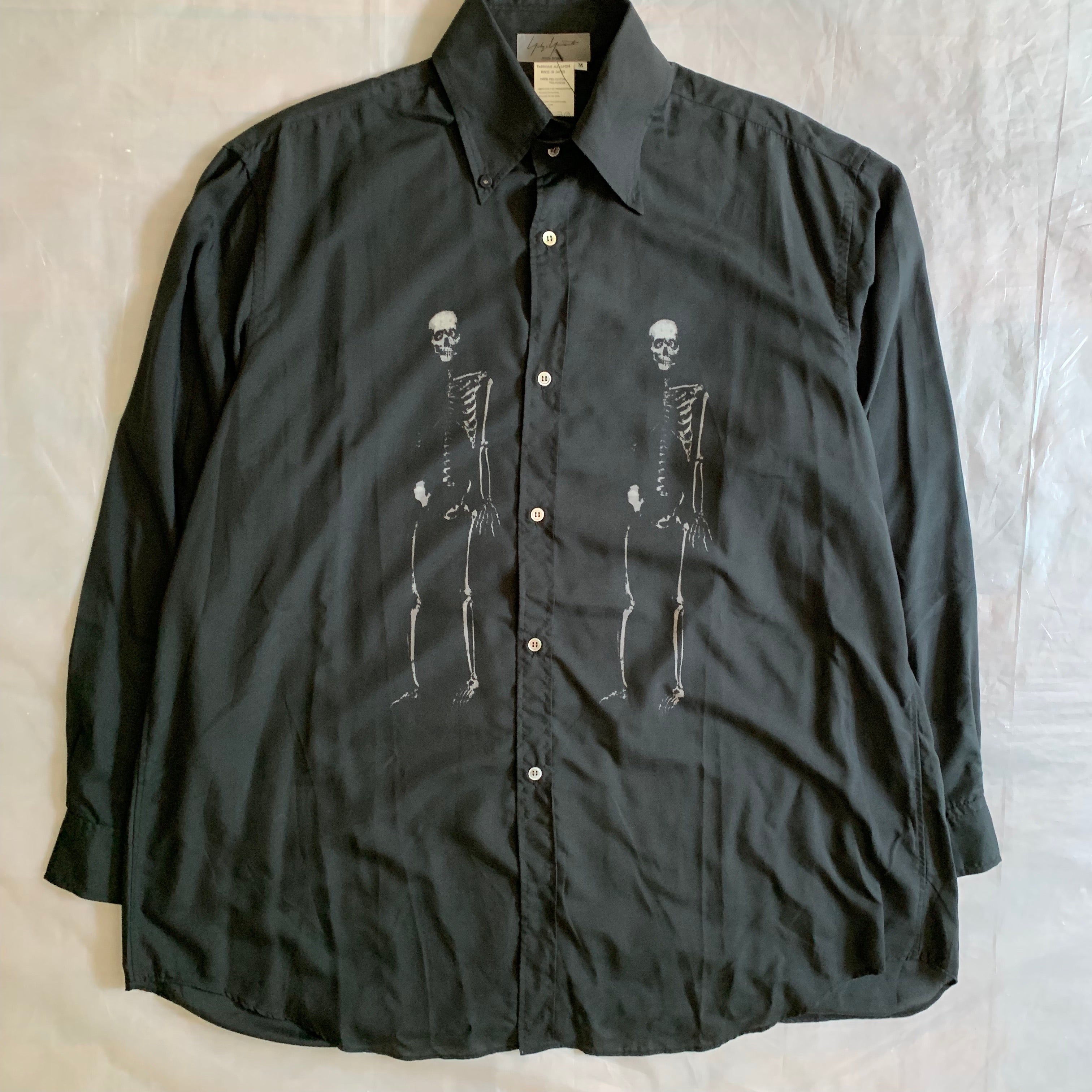 aw1994 Yohji Yamamoto Dual Skeleton Polyester Shirt - Size M