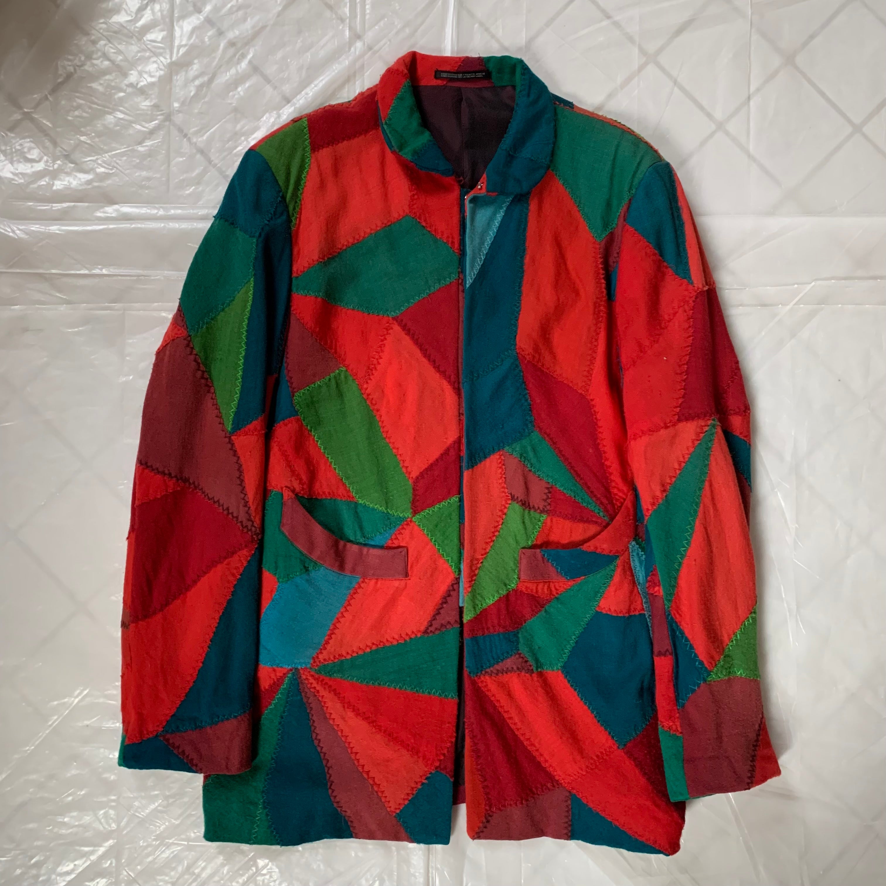 aw2000 Yohji Yamamoto Patchwork Blazer Jacket - Size XL