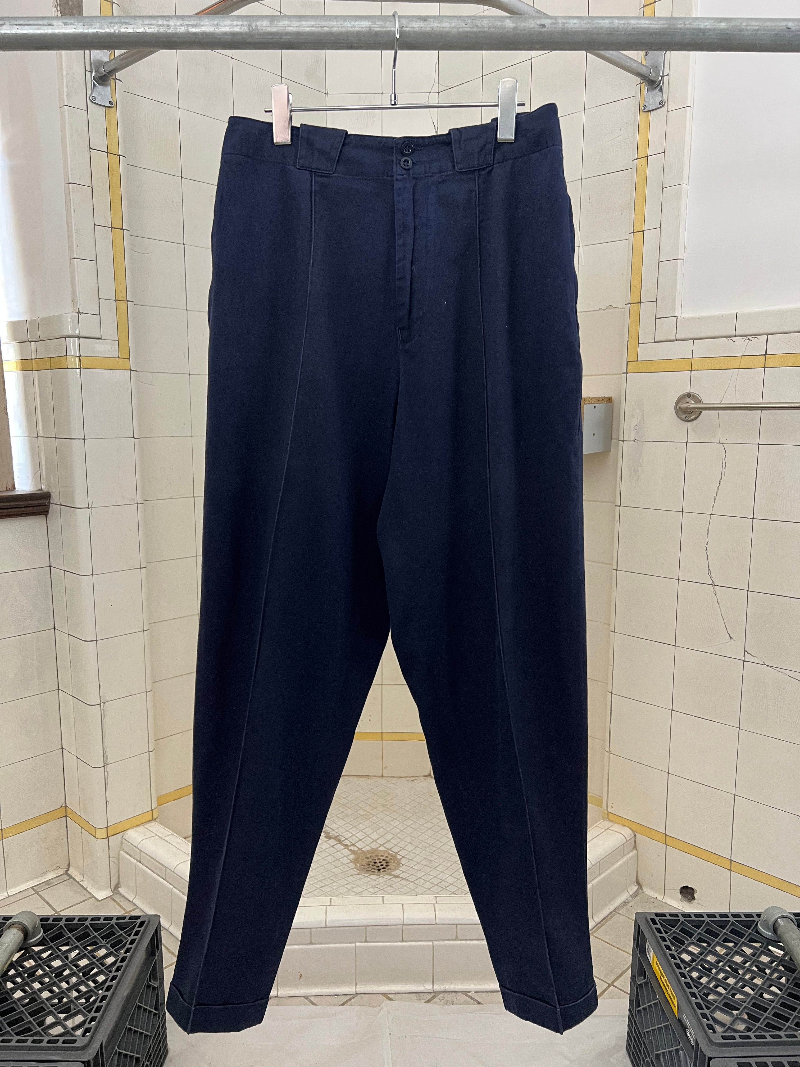 1980s Katharine Hamnett Navy Center Seamed Work Trousers - Size M