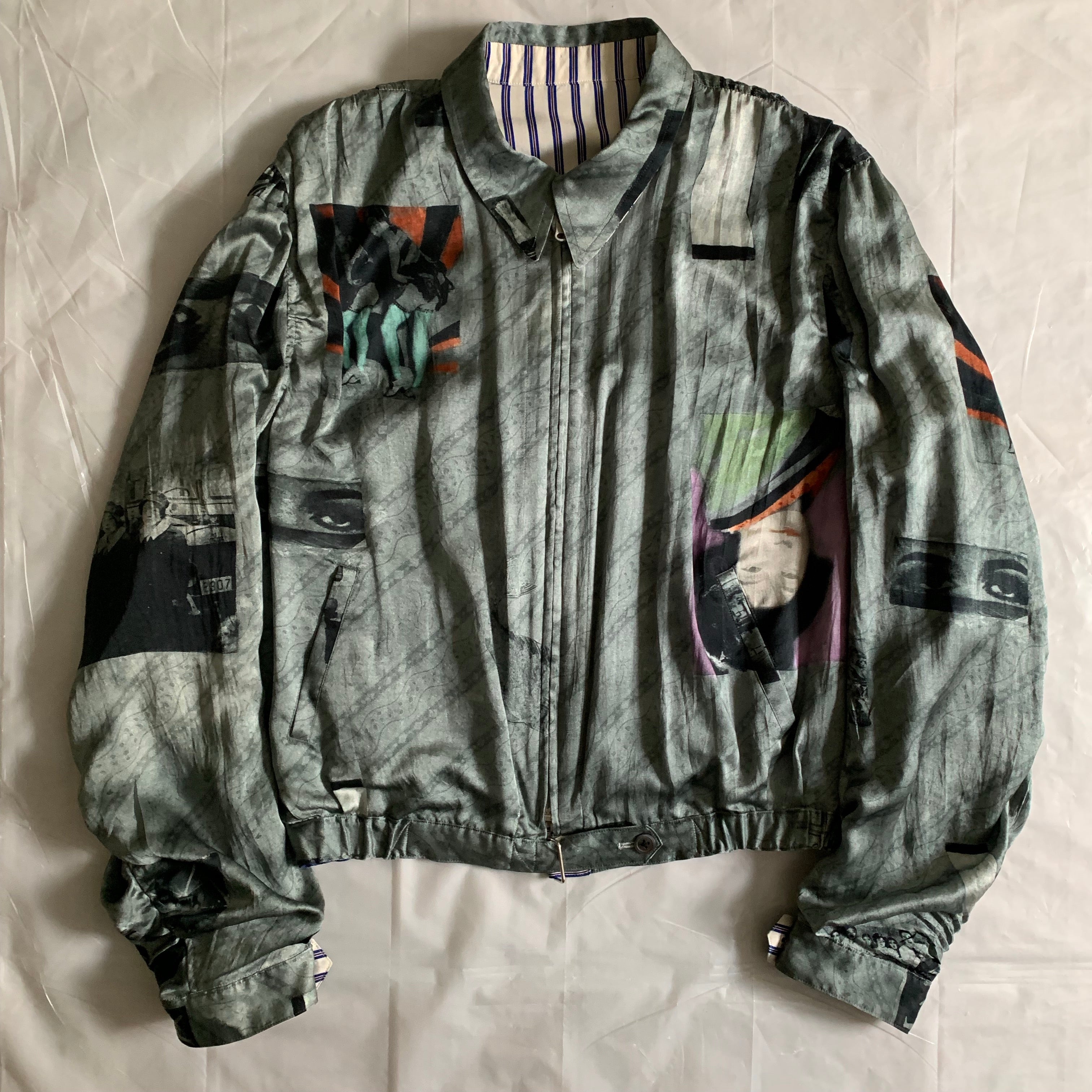 ss2004 Yohji Yamamoto Reversible Asian Motif Blouson - Size XL